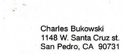 Signed Manuscript by Charles Bukowski: thoughts while having a sandwich and coffee at 12:45 p.m. at a local café