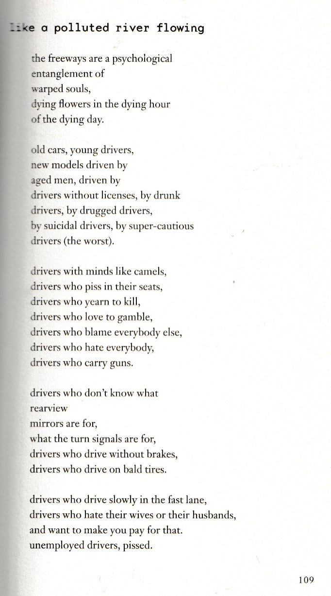Signed Manuscript by Charles Bukowski: dung river floating