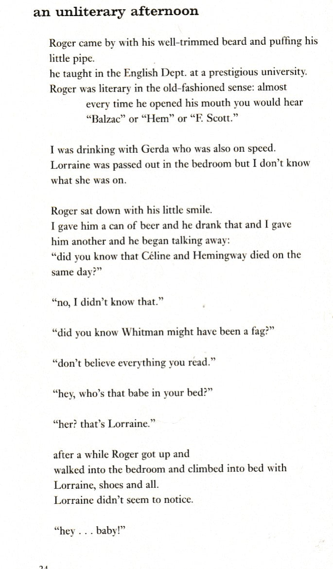 An Unliterary Afternoon: Signed Manuscript by Charles Bukowski