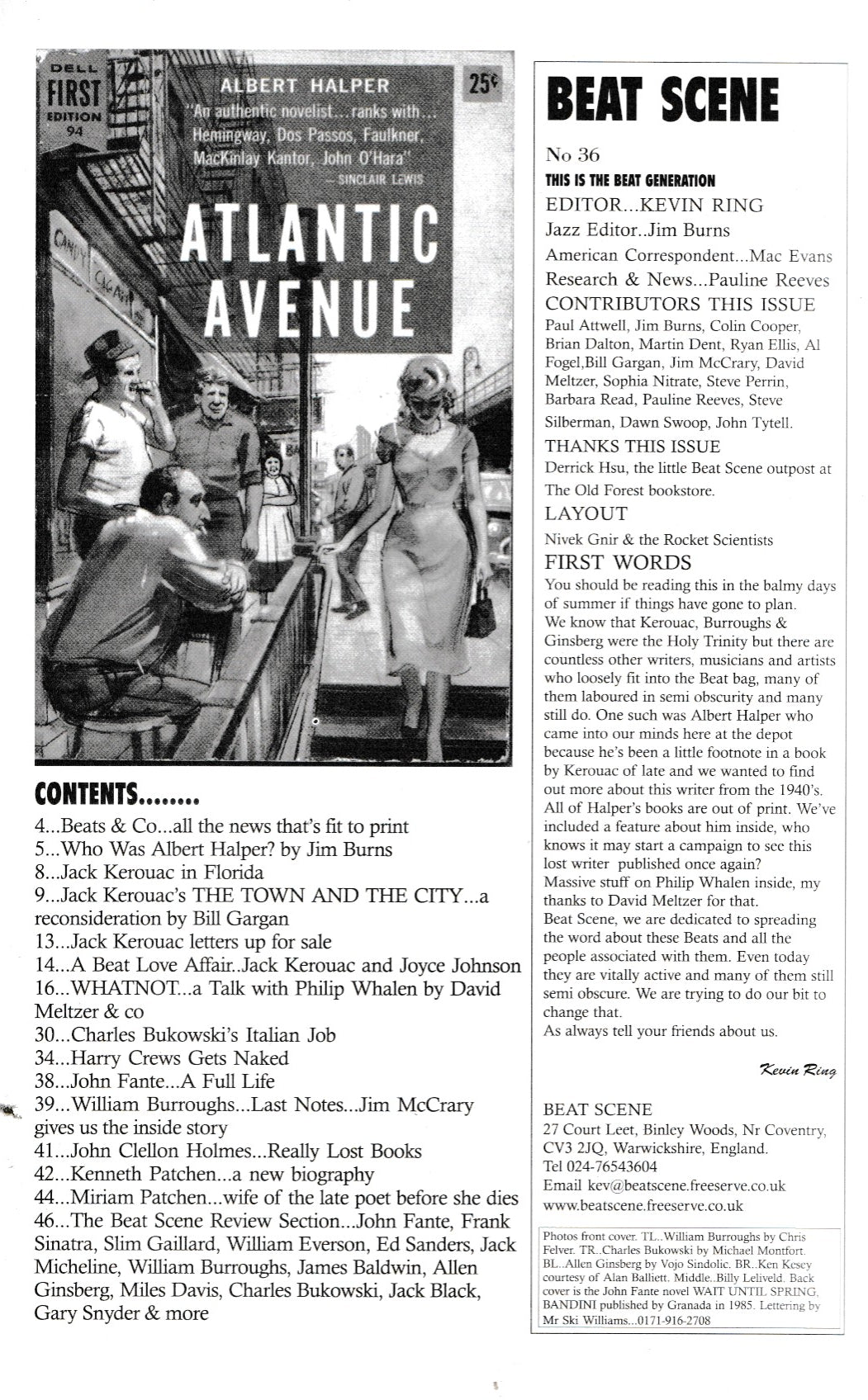 Beat Scene 36: Small Article on Bukowski Italian Graphic Arts Books and a Profile of John Fante