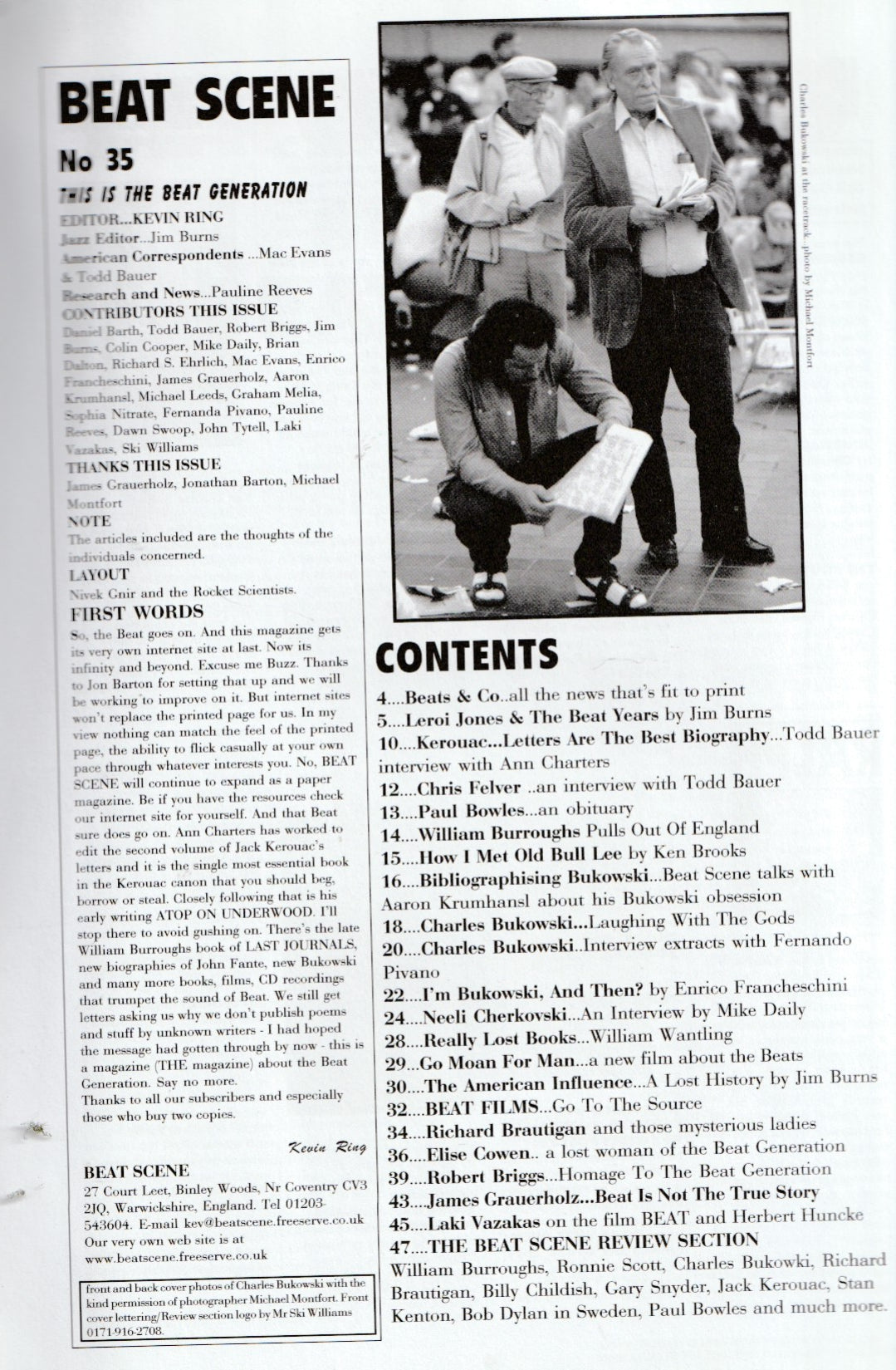 Beat Scene 35: Four Bukowski Features including an Interview with Aaron Krumhansl