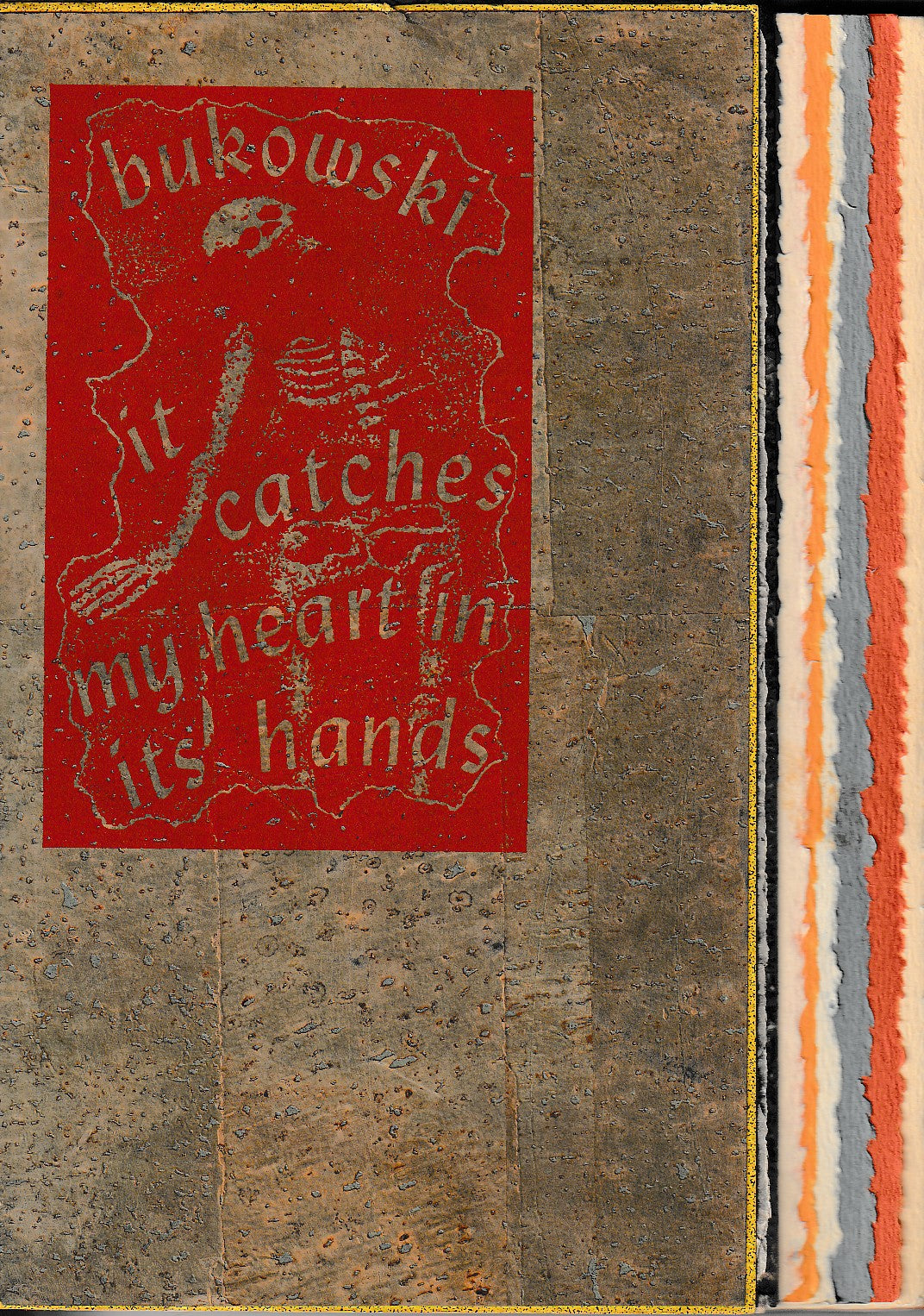 Unique Copy of It Catches My Heart in Its Hands: Signed Abstract Drawing, Dedication to Jon Webb with Drawing and Pressed Flowers Page