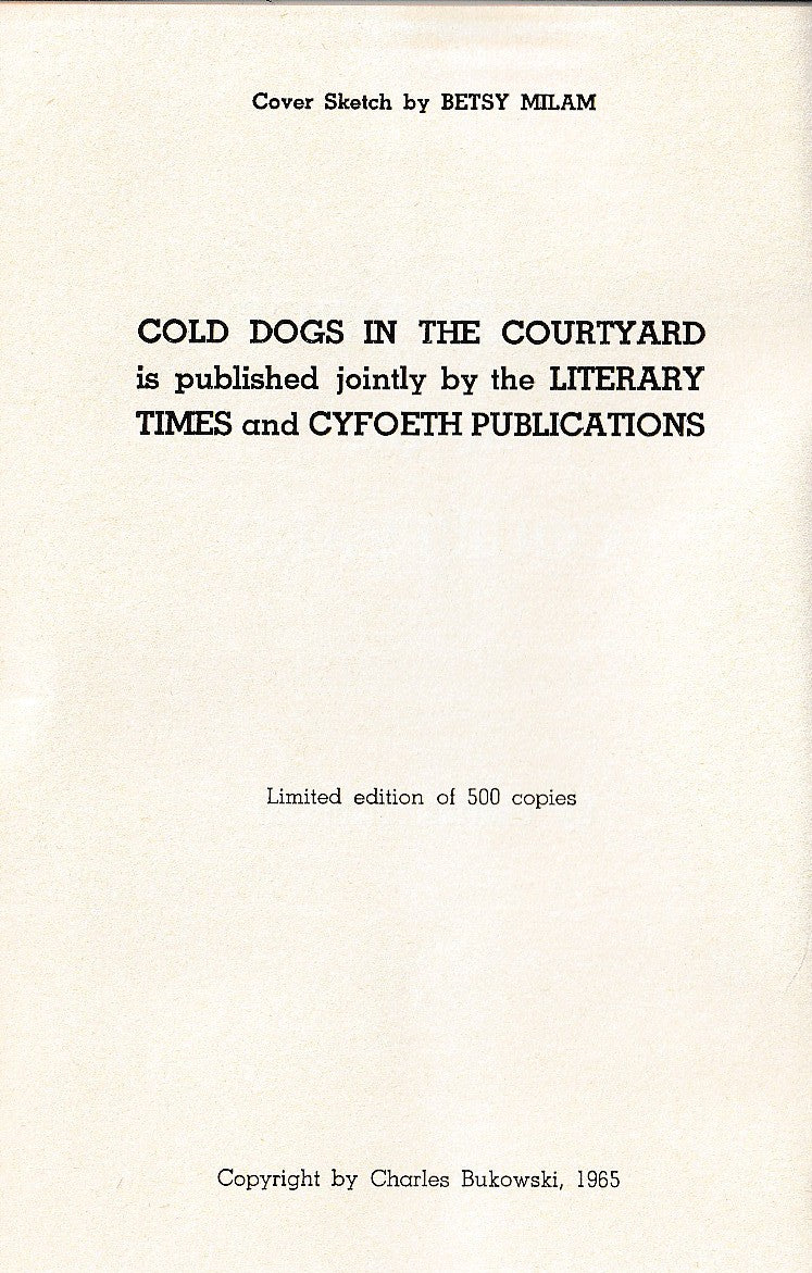 Cold Dogs in the Courtyard: Literary Times/Cyfoeth Publications (1965)