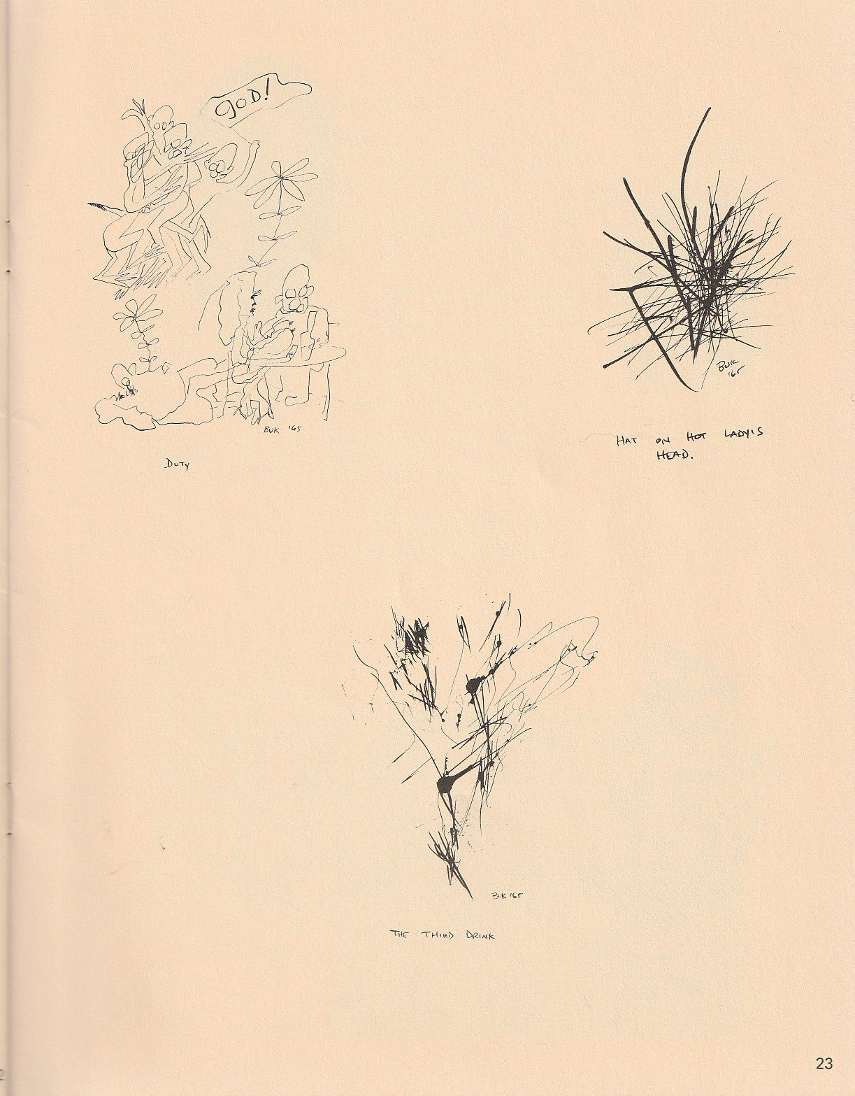 Harrison Street Review -- 11 Early Bukowski Drawings (1965) “Atomic Scribblings From a Manic Age” (1971)