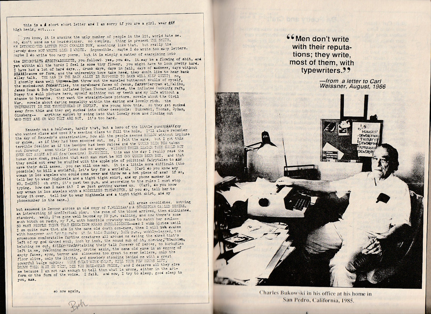 Charles Bukowski and the Outlaw Spirit – Bootleg Chapbook w/ Charles Bukowski Interview and Letters