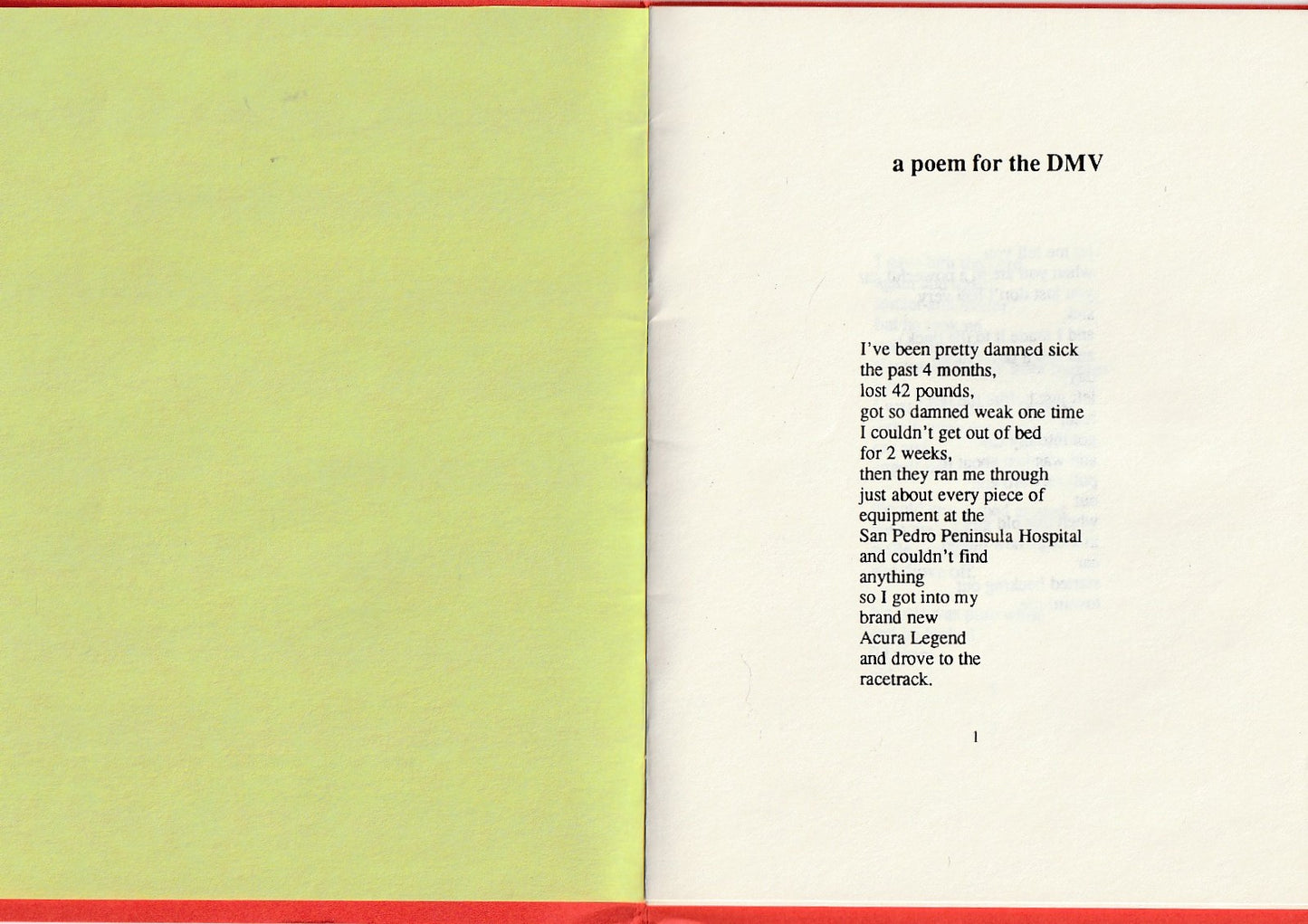 Flying Through Space – Bootleg Chapbook w/ Three Charles Bukowski Poems
