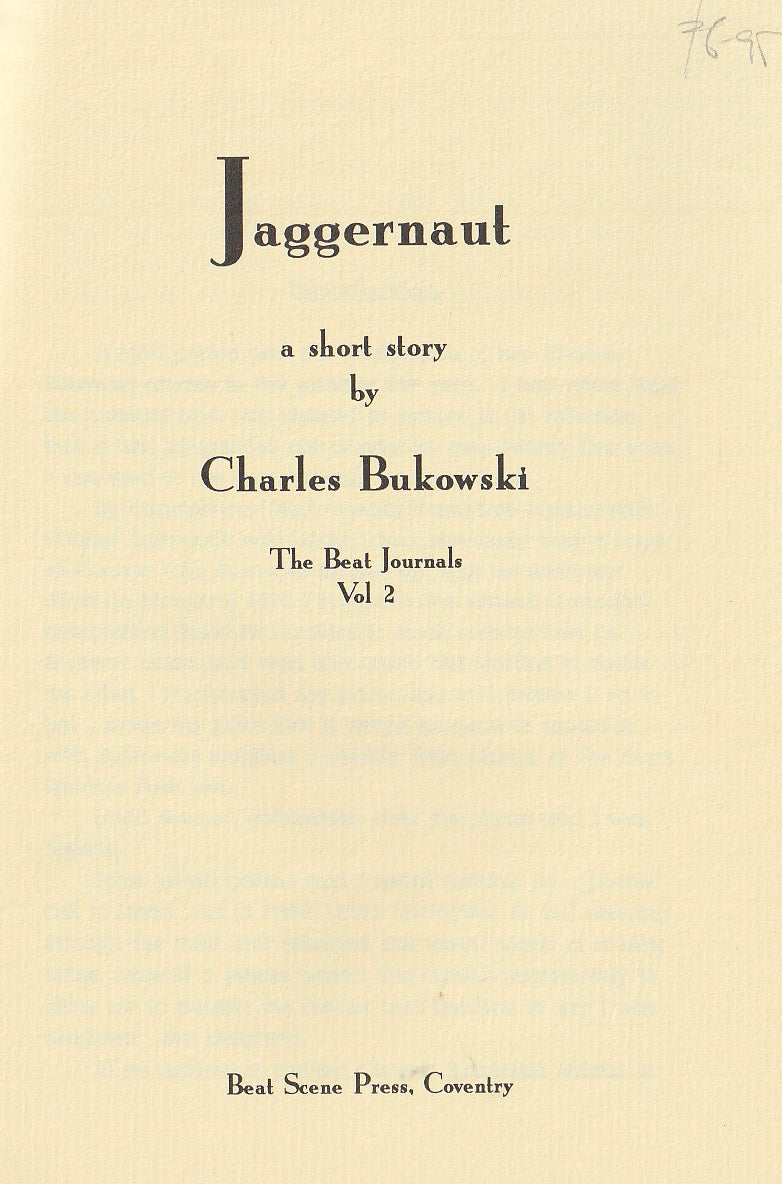 Jaggernaut (1/200): Charles Bukowski Story On The Rolling Stones