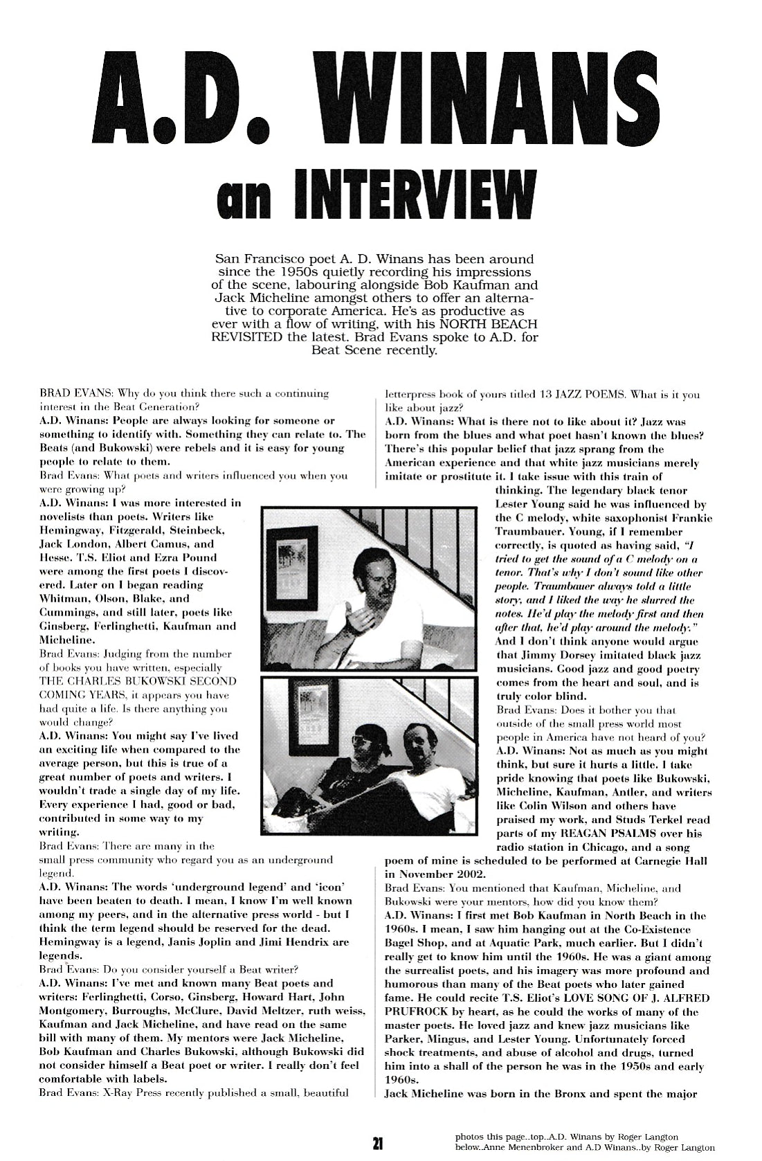 Beat Scene 38: Review of Two Books About Bukowski, A. D. Winans, Dan Fante