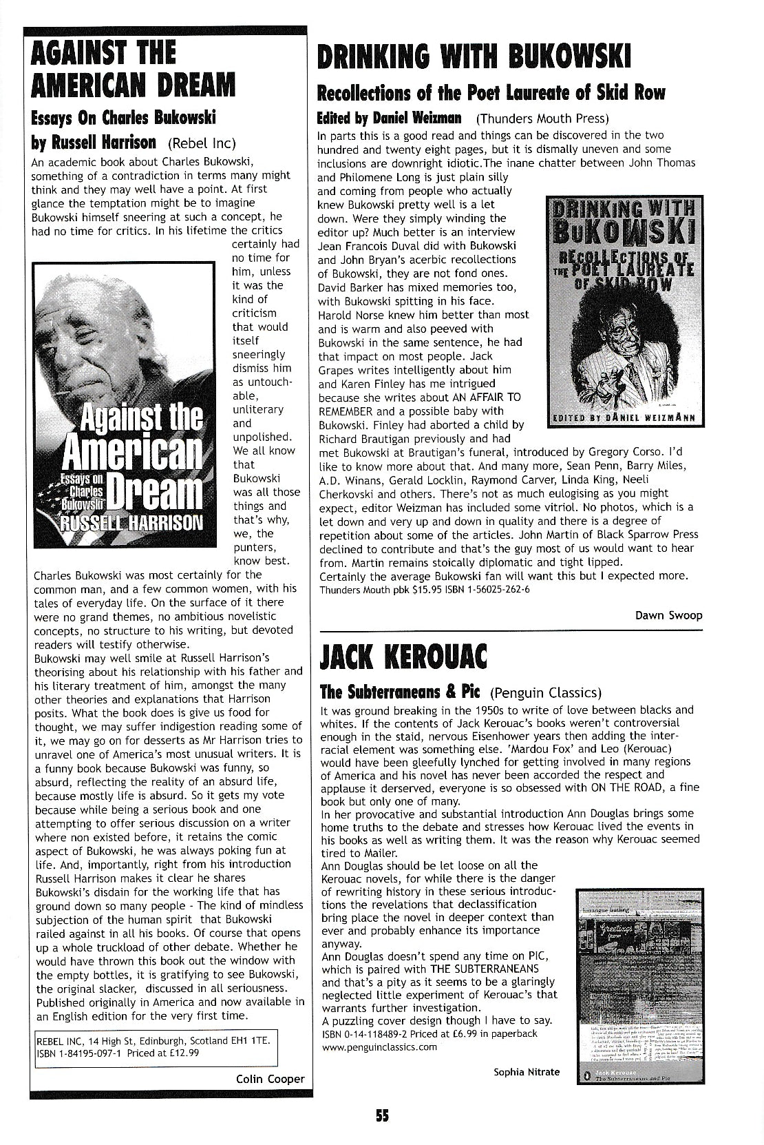 Beat Scene 38: Review of Two Books About Bukowski, A. D. Winans, Dan Fante