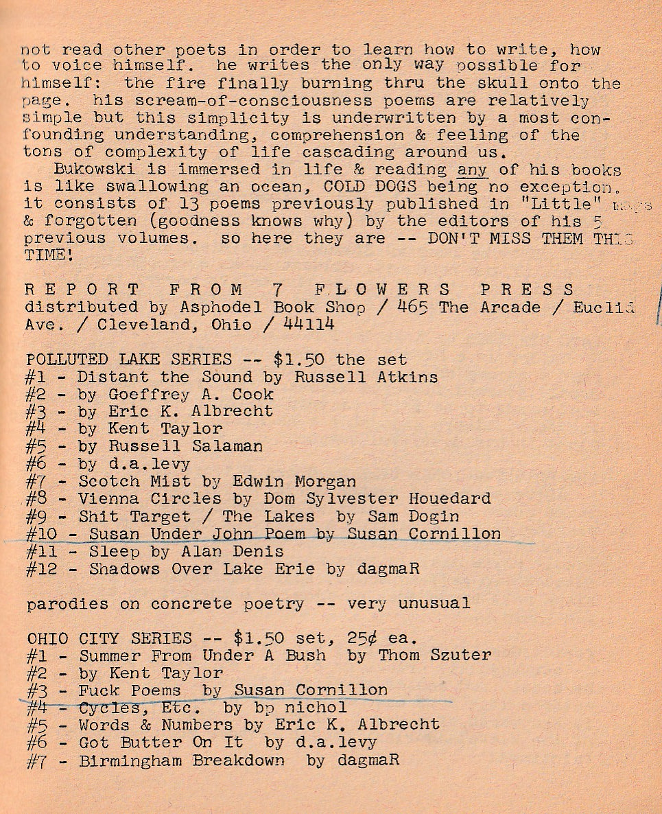 OLE 4: Book Advertisement, Book Review, Product Review and One First Appearance Poem (1966)