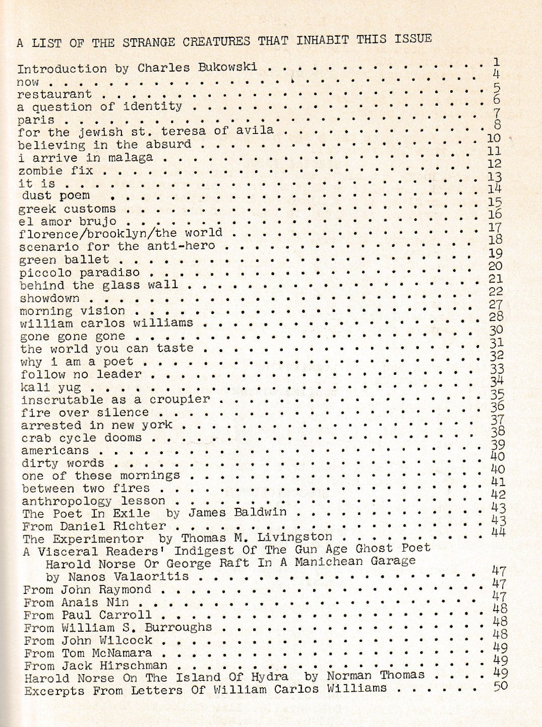 OLE No. 5 – Harold Norse Issue w/ Charles Bukowski Introduction (1966)