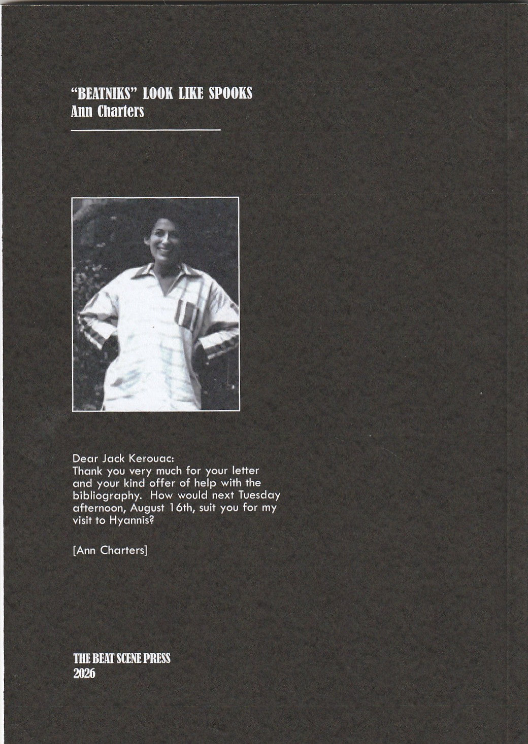 BEATNIKS LOOK LIKE SPOOKS: Letters between Jack Kerouac and Ann Charters