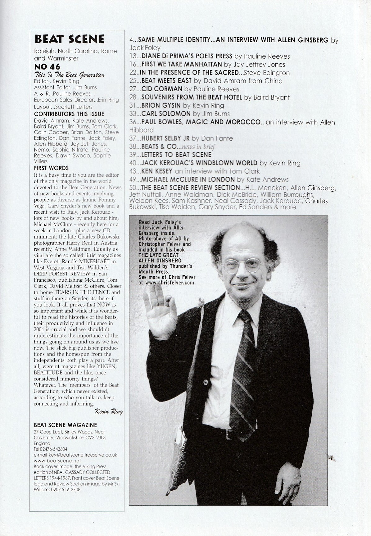 Beat Scene 46 -- Ken Kesey, Kerouac, Michael McClure, Diane di Prima