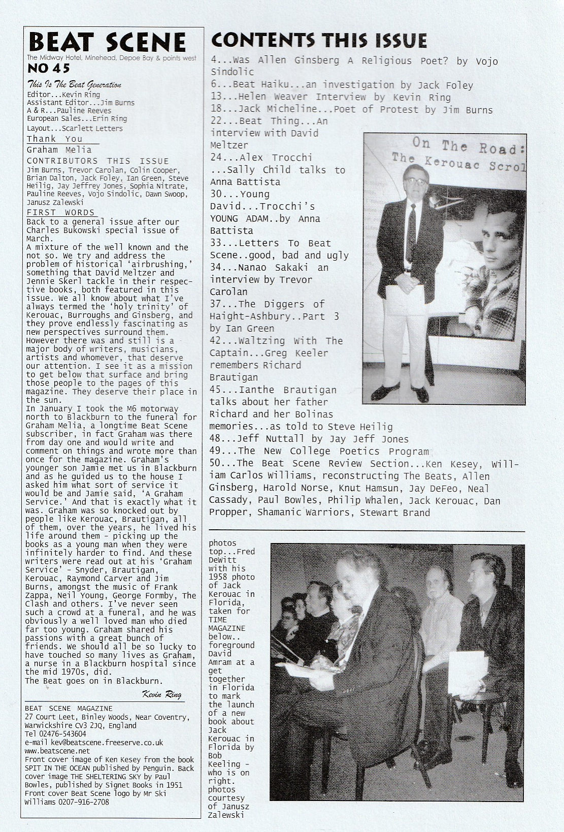 Beat Scene 45 -- Jack Micheline, Ginsberg, Brautigan, Nanao Sakaki, Helen Weaver