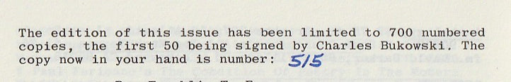 Wormwood Review 81 & 82 #515/700 – Good-By To Hollywood Special Charles Bukowski Section with One Uncollected Short Story, Drawings, Three Uncollected Poems  and 13 Poems Total  (1981)