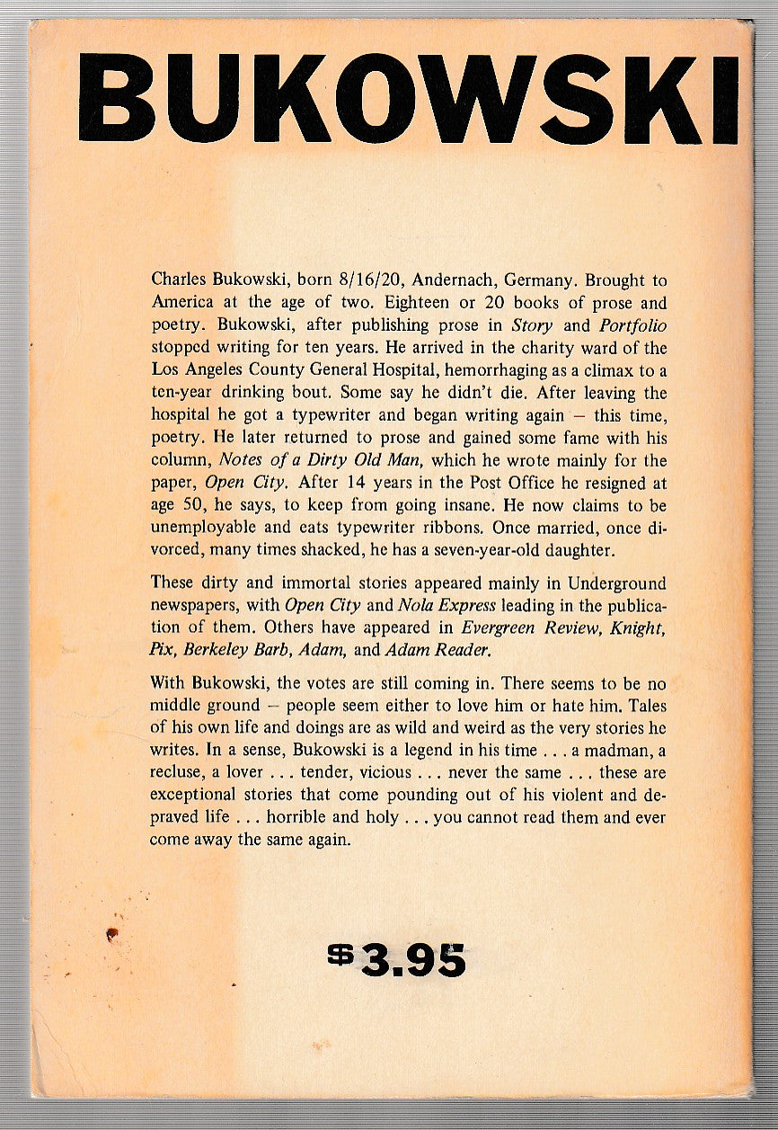 First Printing, First Edition: Erections, Ejaculations, Exhibitions, and General Tales of Ordinary Madness (1972)