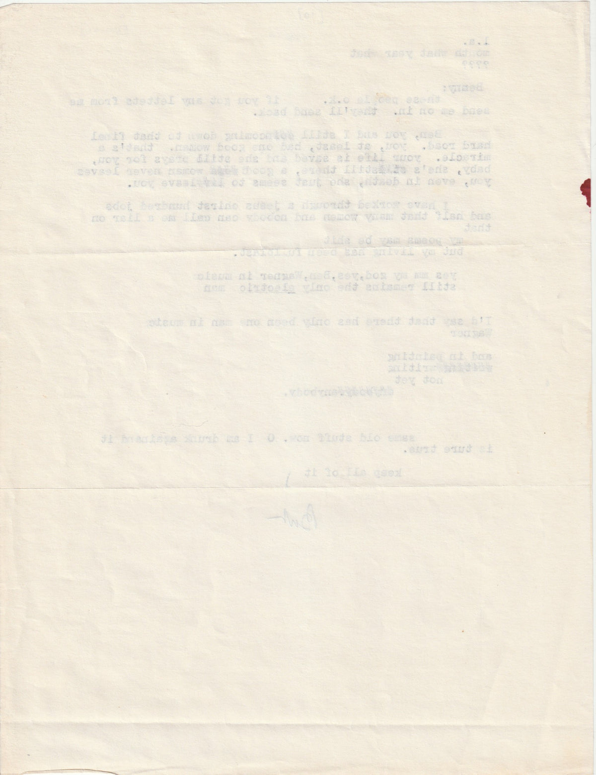 Charles Bukowski Letters to Ben Tibbs, 1963-1967 — Eleven Original Letters with Drawings