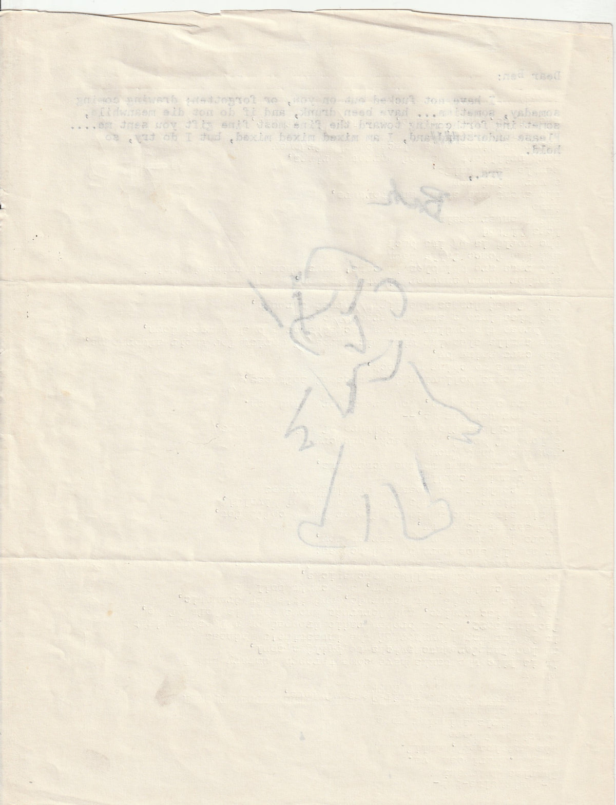 Charles Bukowski Letters to Ben Tibbs, 1963-1967 — Eleven Original Letters with Drawings