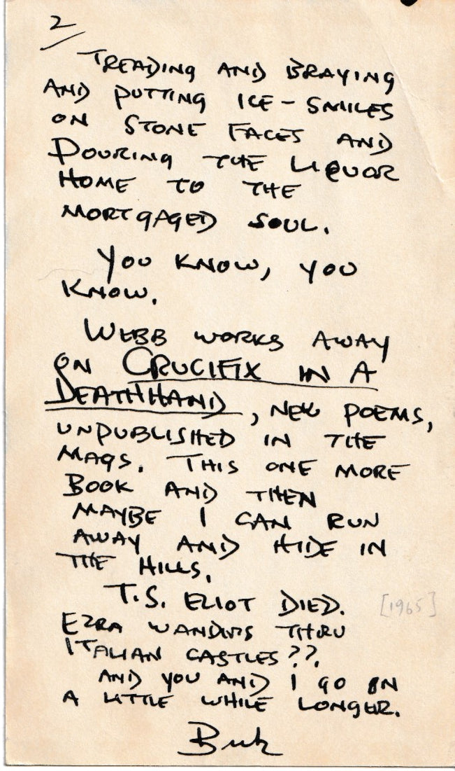 Charles Bukowski Letters to Ben Tibbs, 1963-1967 — Eleven Original Letters with Drawings