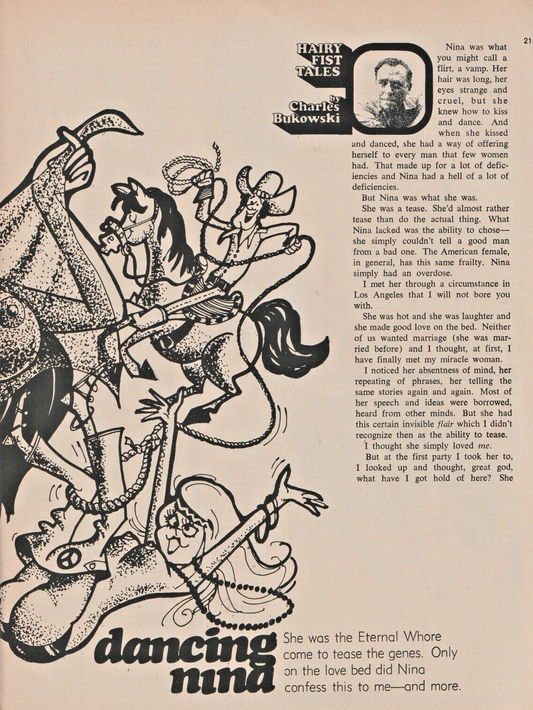 Fling January 1972 -- First Appearance Short Story by Charles Bukowski: Dancing Nina (1972), plus Stanley Kubrick Interview