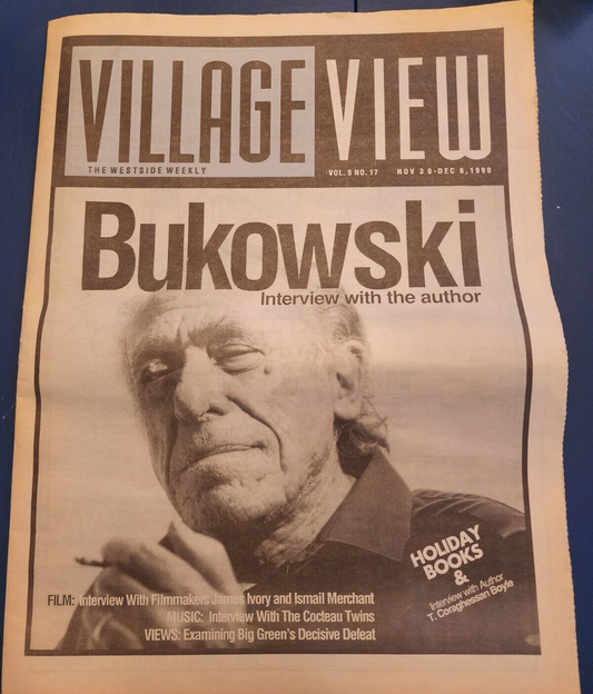 Village View -- Two-Page Center-Spread Interview with Charles Bukowski in  (1990)