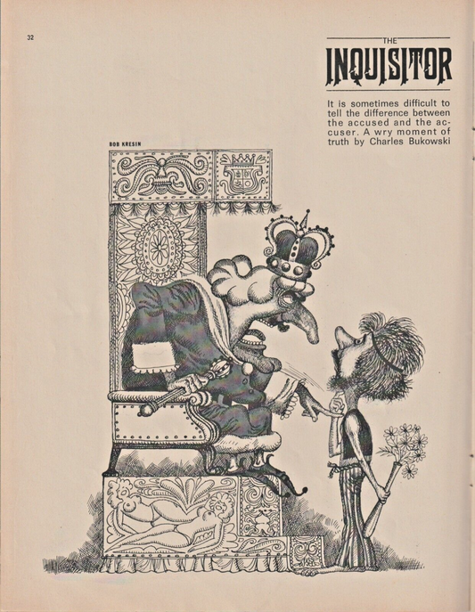 Fling September 1970 -- Uncollected Short Story by Charles Bukowski: The Inquisitor (1970)