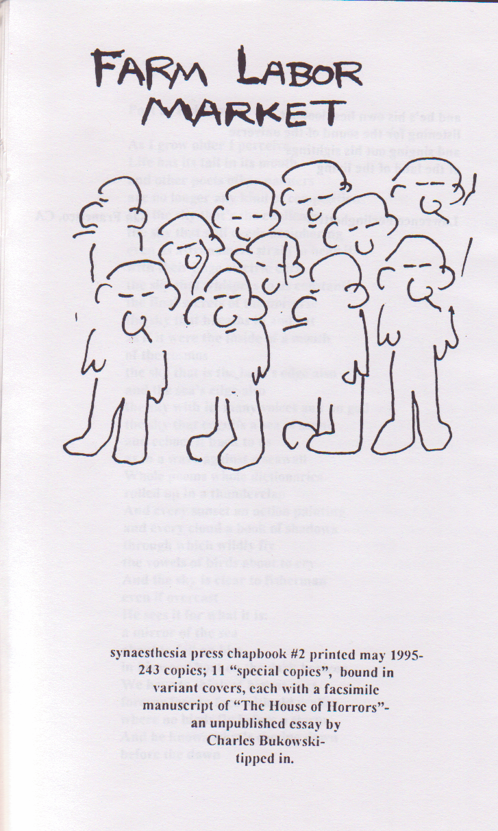 4 Poets (#186/243) -- Drawings and Essay by Charles Bukowski