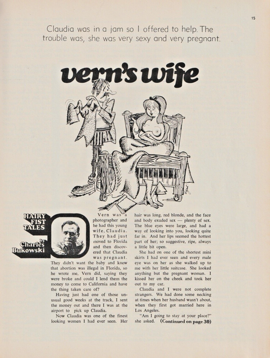 Fling May 1972 -- First Appearance Short Story by Charles Bukowski: Vern's Wife (1972)